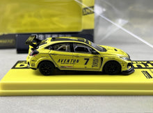 Load image into Gallery viewer, Tarmac 1:64 Yellow Civic FK8 Sports Model Diecast Metal Car Box New Collection
