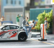 Load image into Gallery viewer, 1:64 Painted Figure Mini Model Toy Miniature Car Scenes Resin Sitting Hat Man