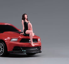 Load image into Gallery viewer, 1:64 Painted Figure Model Miniature Resin Diorama Sand Toy Black Dress Girl Sexy