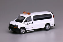 Load image into Gallery viewer, 596 1:64 White GMC Express 3500 Police Van Model Diecast Metal Car New Collection