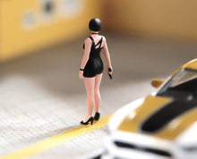 Load image into Gallery viewer, 1:64 Painted Figure Model Miniature Resin Diorama Sand Black Dress Lady Girl Toy