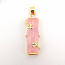 Load image into Gallery viewer, Nature Jade Bamboo Pendant Necklace Gift Jewelry charm Blessing Lucky Pink New