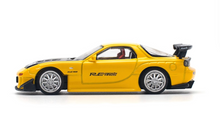Load image into Gallery viewer, Poprace 1:64 JDM Yellow RX-7 FD3S RE Racing Sports Model Diecast Metal Car New Collection