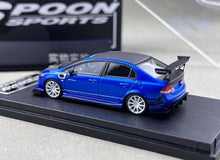 Load image into Gallery viewer, MT 1:64 Blue Carbon Civic Type R FD2 Sports Model Diecast Metal Car New Collection