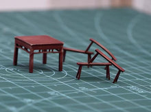 Load image into Gallery viewer, 1:64 Painted Figure Model Miniature Resin Diorama Sand Vintage Table Chair Set