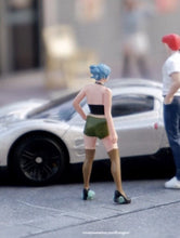 Load image into Gallery viewer, 1:64 Painted Figure Mini Model Miniature Resin Diorama Toy Blue Hair Beauty Girl