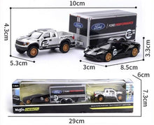 Load image into Gallery viewer, Maisto 1:64 2009 F150 Raptor Trailer 2017 GT Heritage Model Toy Metal Car BN