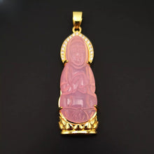 Load image into Gallery viewer, Nature Jade Guanyin Pendant Necklace Gift Jewelry charm Blessing Lucky PINK NEW