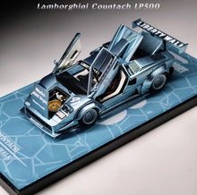 Load image into Gallery viewer, Topart 1:64 Ice Blue Countach LP500 #41 Sport Open Model Diecast Metal Car New Collection
