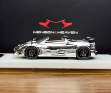 Load image into Gallery viewer, HH 1:64 Plating Silver Huayra Tricolore Convertible Model Diecast Metal Car