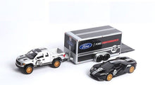 Load image into Gallery viewer, Maisto 1:64 2009 F150 Raptor Trailer 2017 GT Heritage Model Toy Metal Car BN