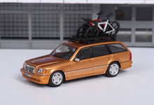 Load image into Gallery viewer, Mortal 1:64 Gold S124 E300 Wagon Roof Bike Model Diecast Metal Car New