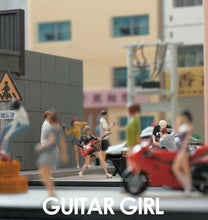 Load image into Gallery viewer, 1:64 Painted Figure Mini Model Miniature Resin Diorama Sand People Guitar Girl