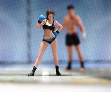 Load image into Gallery viewer, 1:64 Painted Unpainted Figure Model Miniature Resin Diorama Sand Boxer Girl Lady