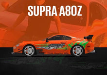 Load image into Gallery viewer, TM 1:64 JDM FNF Orange Supra A80 Paul Figure Sport Model Diecast Metal Car New Collection