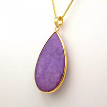 Load image into Gallery viewer, Nature Jade Purple Drop Pendant Necklace Gift Jewelry charm Blessing Fortune