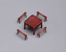 Load image into Gallery viewer, 1:64 Painted Figure Model Miniature Resin Diorama Sand Vintage Table Chair Set