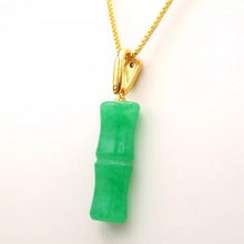 Load image into Gallery viewer, Nature Jade Green Bamboo Pendant Necklace Gift Jewelry charm Blessing Lucky New