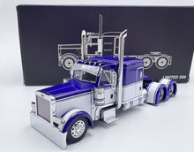 Load image into Gallery viewer, 1:64 596 Blue White Peterbilt W983 379 Truck Tractor Model Diecast Metal Car
