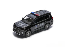 Load image into Gallery viewer, Masdi 1:64 Police Black LX570 Luxury ORV SUV Sport Model Diecast Metal Car New Collection