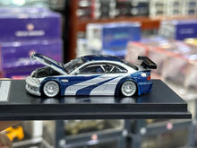 Load image into Gallery viewer, MJ 1:64 NFS Silver Blue M3 GTR E46 Coupe Sports Model Diecast Metal Car New Collection