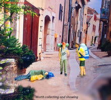 Load image into Gallery viewer, 1:64 Painted Figure Mini Model Miniature Resin Diorama Sand Backpacker Traveller