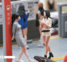 Load image into Gallery viewer, 1:64 Painted Figure Mini Model Miniature Resin Diorama Curly Hair Bodysuit Lady