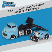 Load image into Gallery viewer, Maisto 1:64 1950 Ford COE Flatbed Trailer 1933 3W Coupe Model Metal Car New