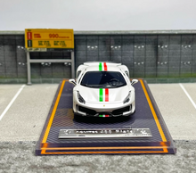 Load image into Gallery viewer, U2 1:64 White Novitec 488 Pista Racing Sports Model Diecast Resin Car Box