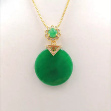 Load image into Gallery viewer, Nature Jade Round Pendant Necklace Gift For Woman Jewelry charm Blessing Lucky C