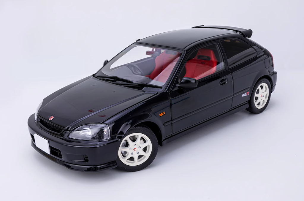 MH 1:18 Black JDM Civic Type R EK9 Hatchback Engine Model Diecast
