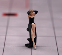 Load image into Gallery viewer, 1:64 Painted Figure Model Miniature Resin Diorama Sand Toy Black Dress Woman