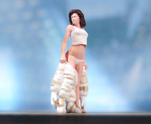 Load image into Gallery viewer, 1:64 Painted Figure Model Miniature Resin Diorama Sand Beauty Soldier Lady White Collection