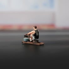 Load image into Gallery viewer, 1:64 Painted Figure Model Miniature Resin Diorama Sand Gym Rowing Machine Man New
