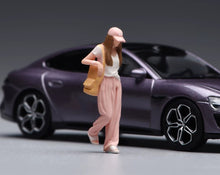 Load image into Gallery viewer, 1:64 Painted Figure Model Miniature Resin Diorama Toy Sand Pink Cap Girl Walking