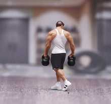 Load image into Gallery viewer, 1:64 Painted Figure Model Miniature Resin Diorama Scene Sand Gym Man Exercise T