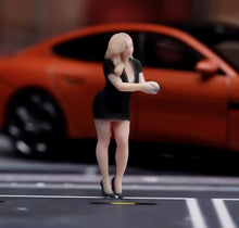Load image into Gallery viewer, 1:64 Painted Figure Model Miniature Resin Diorama Toy Sand Sexy Lady Black Suit