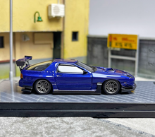 Load image into Gallery viewer, YM 1:64 JDM Blue FC3S RX7 Super Racing Sports Model Diecast Resin Car Box