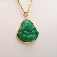 Load image into Gallery viewer, Nature Jade Laughing Budha Pendant Necklace Gift Jewelry charm Blessing Lucky G