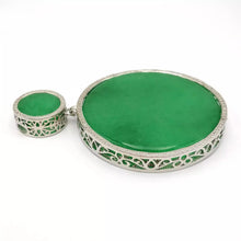 Load image into Gallery viewer, Nature Jade Peace Green Plaque Pendant Necklace Gift Jewelry charm Blessing Luck