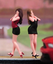 Load image into Gallery viewer, 1:64 Painted Figure Model Miniature Resin Diorama Sand Sexy Mini Skirt Girl Lady