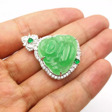 Load image into Gallery viewer, Nature Jade Green Laughing Budha Pendant Necklace Gift Jewelry charm Blessing
