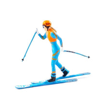 Load image into Gallery viewer, 1:64 Painted Figure Mini Model Miniature Resin Diorama Sand Toy Skiing Lady Girl New Scene