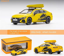 Load image into Gallery viewer, GCD 1:64 Yellow Volkswagen Arteon R CC Coupe Sports Roof Box Model Toy Metal Car BN