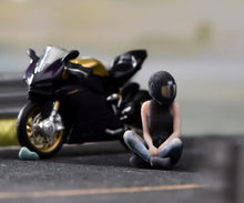 Load image into Gallery viewer, 1:64 Painted Figure Model Miniature Resin Diorama Sand Toy Racer Girl Sitting