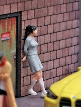 Load image into Gallery viewer, 1:64 Painted Figure Mini Model Miniature Resin Diorama Sand Grey Dress Girl Toy New