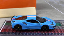 Load image into Gallery viewer, U2 1:64 Blue Novitec 488 Pista Racing Sports Model Diecast Resin Car Box New