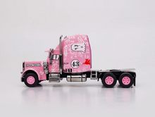 Load image into Gallery viewer, FINE 1:64 Pink 43 Peterbilt King Hauler Trailer Truck Model Diecast Metal Car