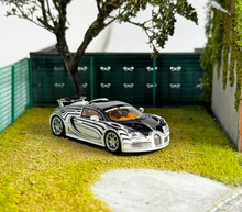 Load image into Gallery viewer, LJM 1:64 Black White Chiron Veyron Racing Sports Model Diecast Resin Car New