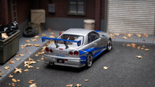 Load image into Gallery viewer, FH 1:64 FNF JDM Silver Skyline GTR R34 Sports Model Diecast Metal Car New Collection